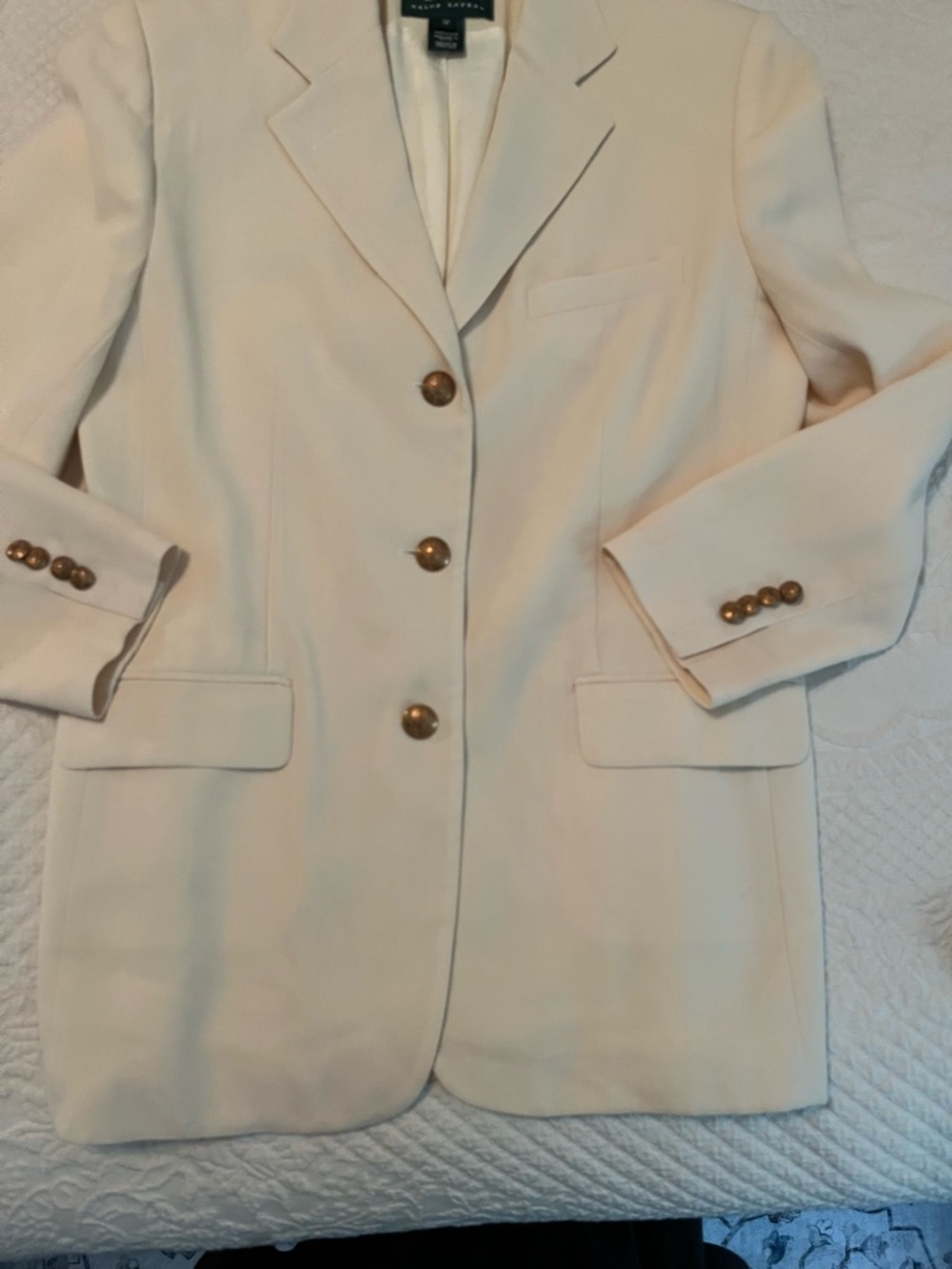 Ralph Lauren Cream Blazer with Gold Buttons